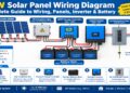 3kW solar panel wiring diagram showing solar panels inverter battery and home electrical panel
