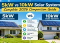 5kW vs 10kW solar system comparison on a modern residential home