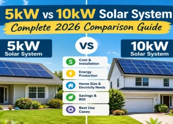 5kW vs 10kW solar system comparison on a modern residential home