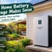 Residential battery storage system connected to solar panels for home energy backup