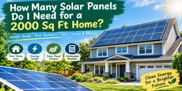 Solar panels installed on a 2000 sq ft home for residential solar energy