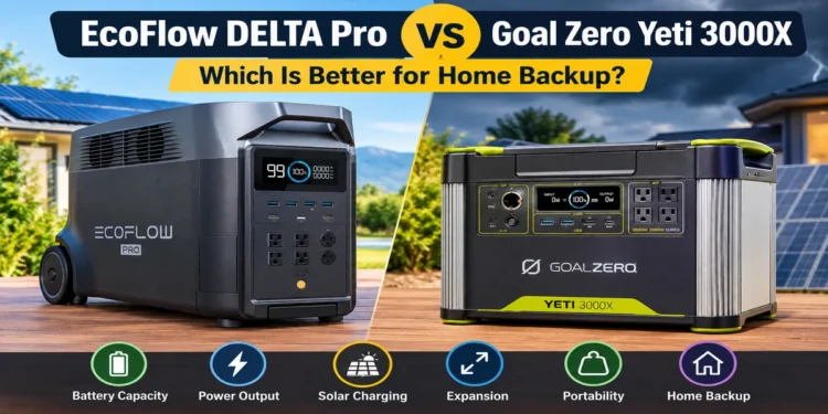 EcoFlow DELTA Pro vs Goal Zero Yeti 3000X: Which Is Better for Home Backup?