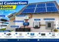 Solar panel connection for home with rooftop panels inverter and electrical panel