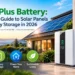 Solar plus battery system with rooftop solar panels and home battery storage