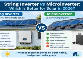 String inverter vs microinverter comparison for a residential solar panel system