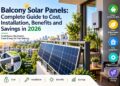 Balcony solar panels installed on an apartment railing to generate renewable electricity