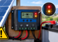 Solar charge controller flashing red and yellow warning lights
