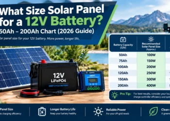 What Size Solar Panel for a 12V Battery? 50Ah–200Ah Chart (2026 Guide)